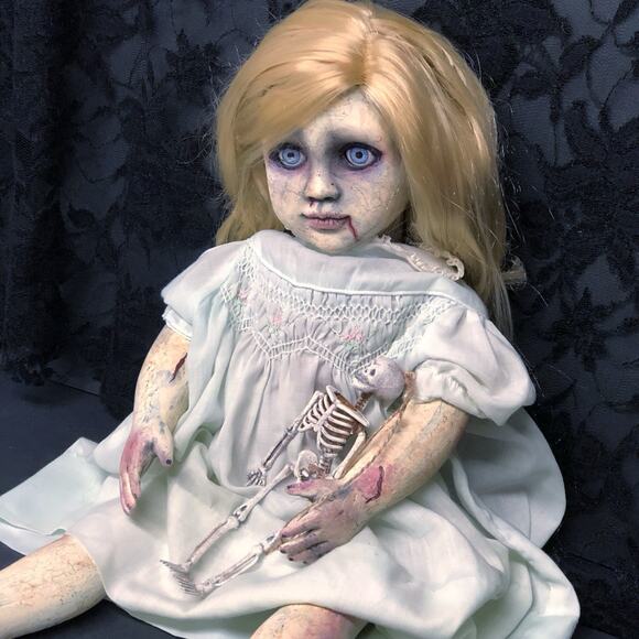 OOAK Creepy Odd 18” Haunted Ghost Zombie Undead Scary Halloween Horror Art Doll - Picture 10 of 15